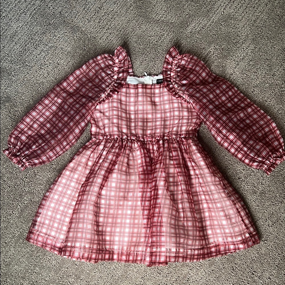 Red Plaid Long Sleeve Dress